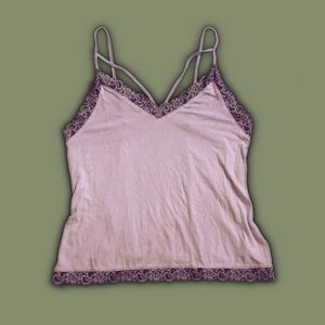 Lilac strappy lace camisole